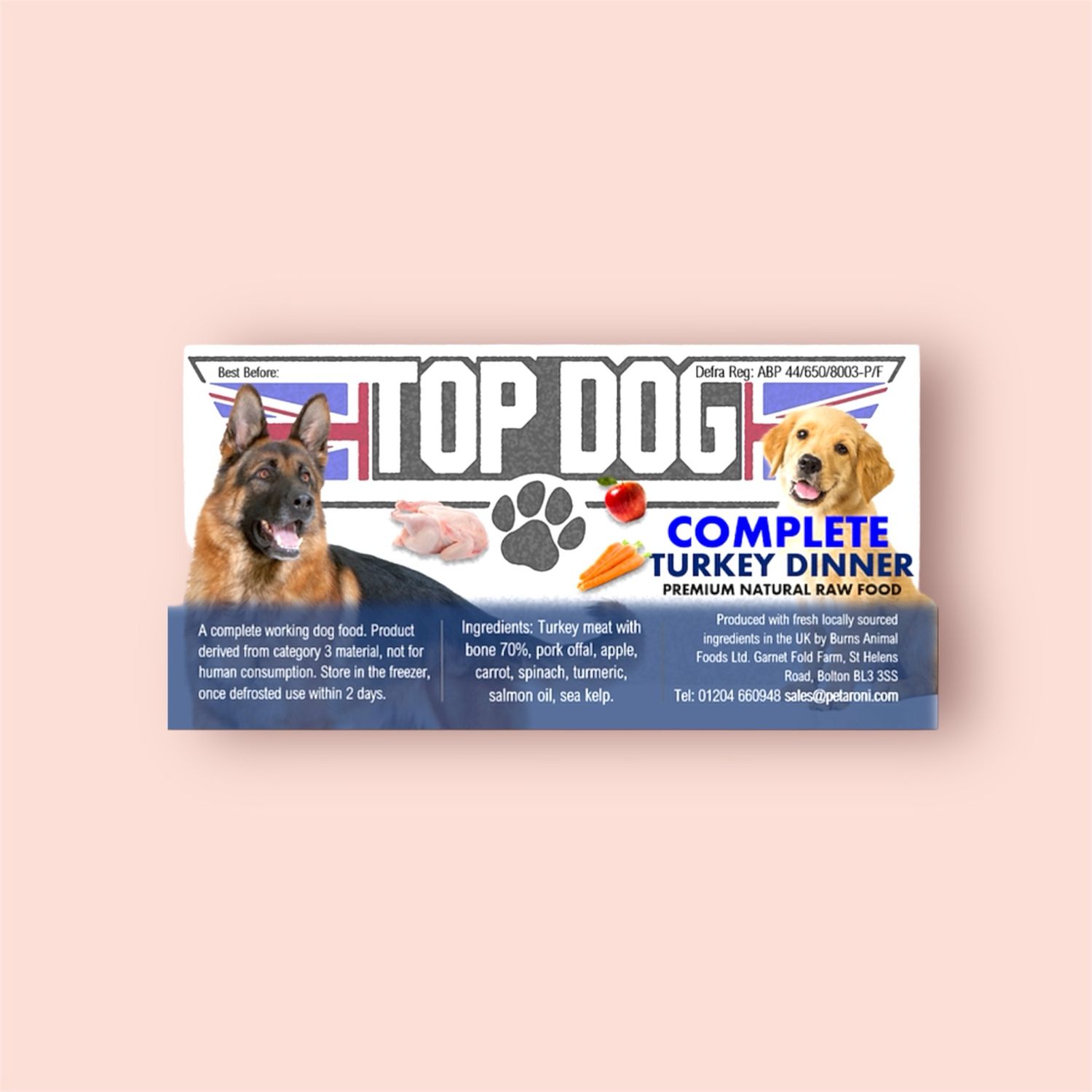 TOP DOG COMPLETE TURKEY MEAL 500G