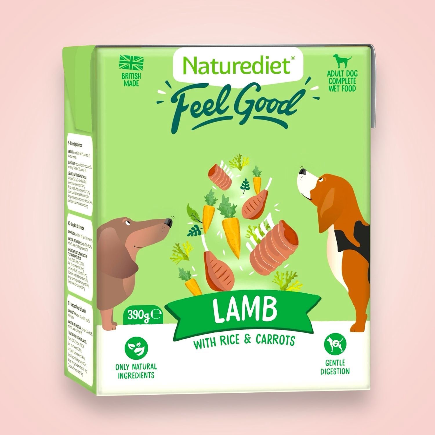 NATUREDIET FEEL GOOD WET DOG FOODS 390G, OPTION: NATUREDIET LAMB 390G