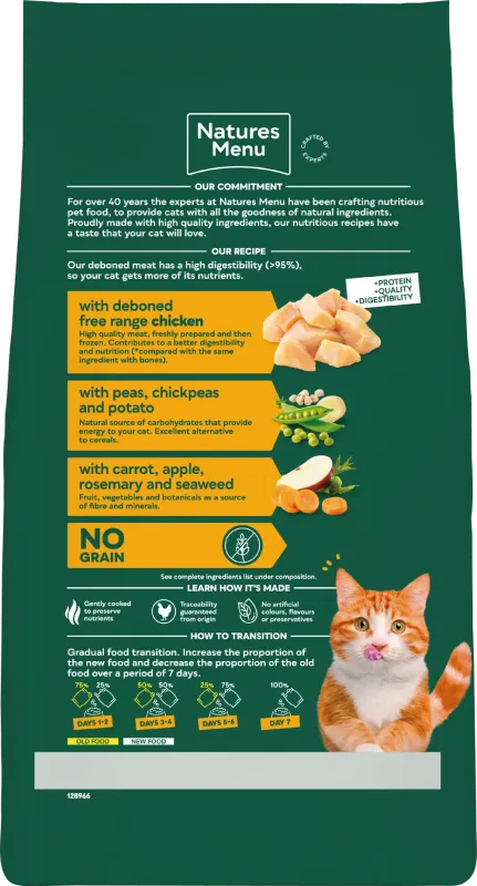 NATURES MENU CAT HIGH MEAT DRY FOOD (NO GRAIN) 1.25KG