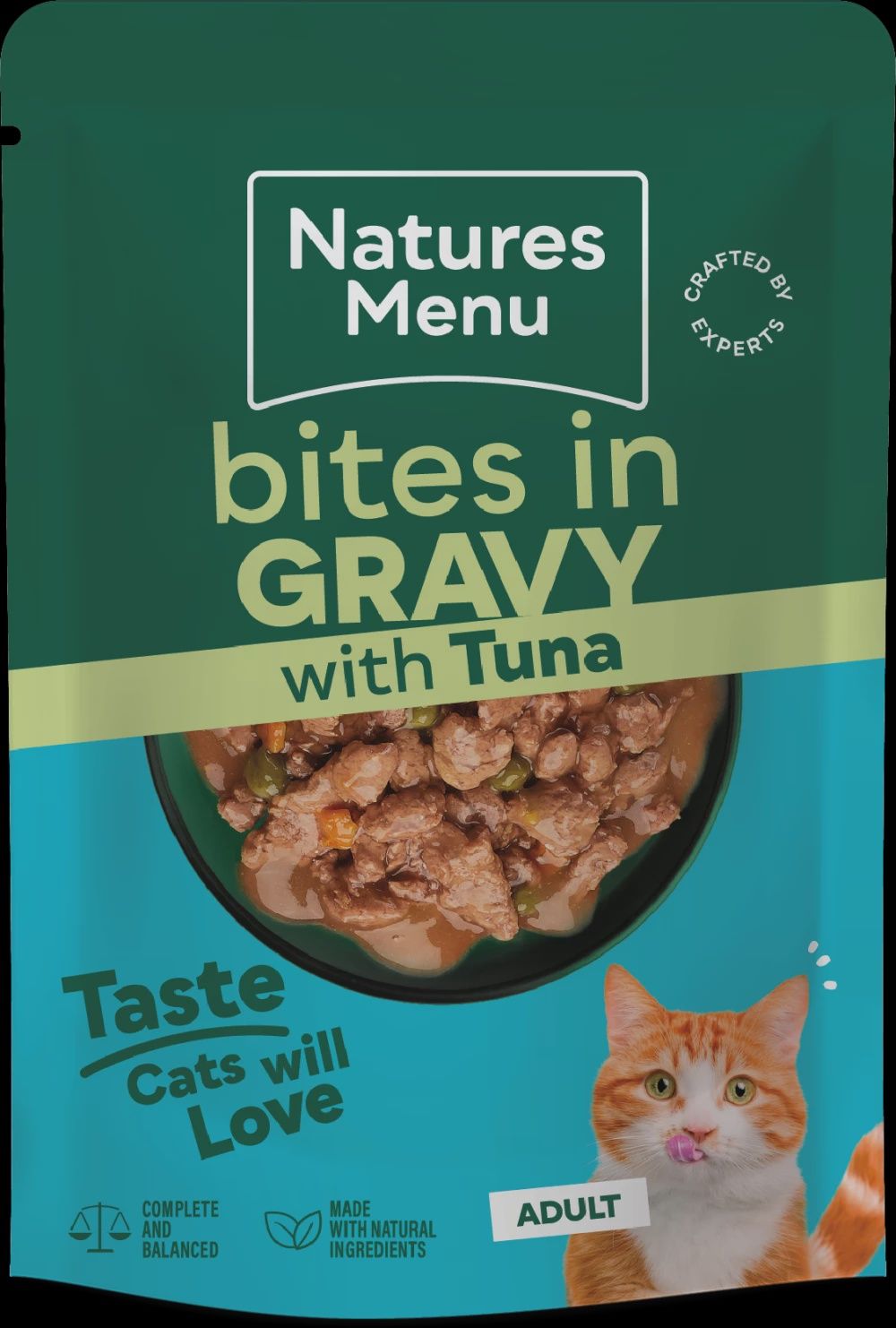 NATURES MENU BITES IN GRAVY CAT POUCH (TUNA) 85G