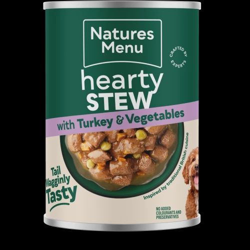 NATURES MENU DOG HEARTY STEW WITH TURKEY &amp; VEGETABLES 415G
