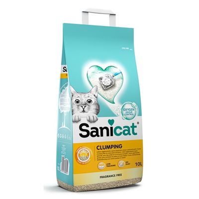 SANICAT CLUMPING UNSCENTED CAT LITTER 10L