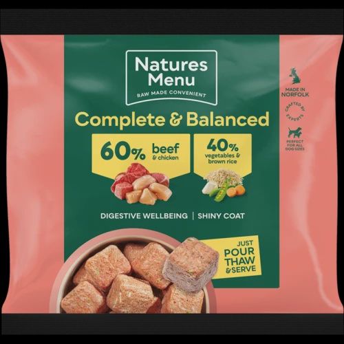 NATURES MENU DOG COMPLETE &amp; BALANCED RAW 1KG (BEEF)