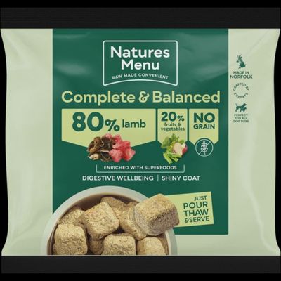 NATURES MENU DOG COMPLETE &amp; BALANCED RAW 1KG (LAMB)