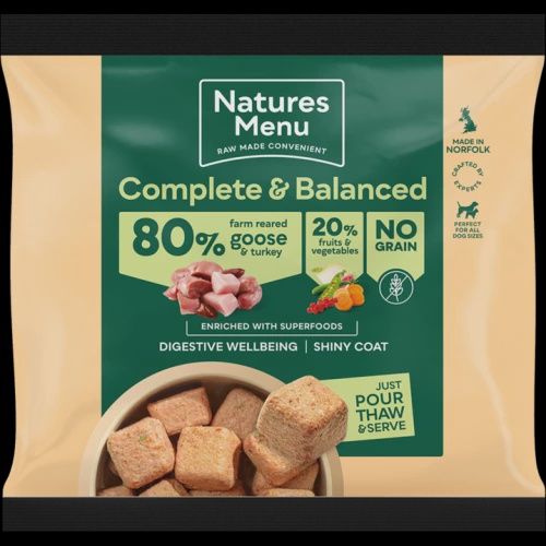 NATURES MENU DOG COMPLETE &amp; BALANCED RAW 1KG (TURKEY &amp; GOOSE)