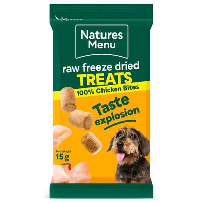 NATURES MENU DOG FREEZE DRIED BITES 15g (CHICKEN)