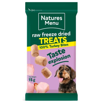 NATURES MENU DOG FREEZE DRIED BITES 15g (TURKEY)