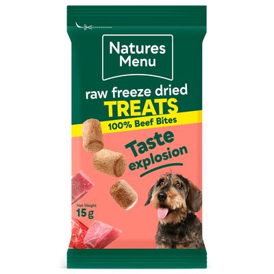 NATURES MENU DOG FREEZE DRIED BITES 15g (BEEF)
