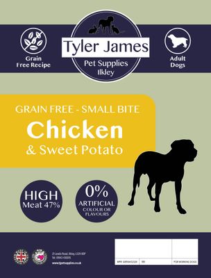 2KG TYLER-JAMES GRAIN FREE ADULT DOG SMALL BITE CHICKEN  &amp; SWEET POTATO