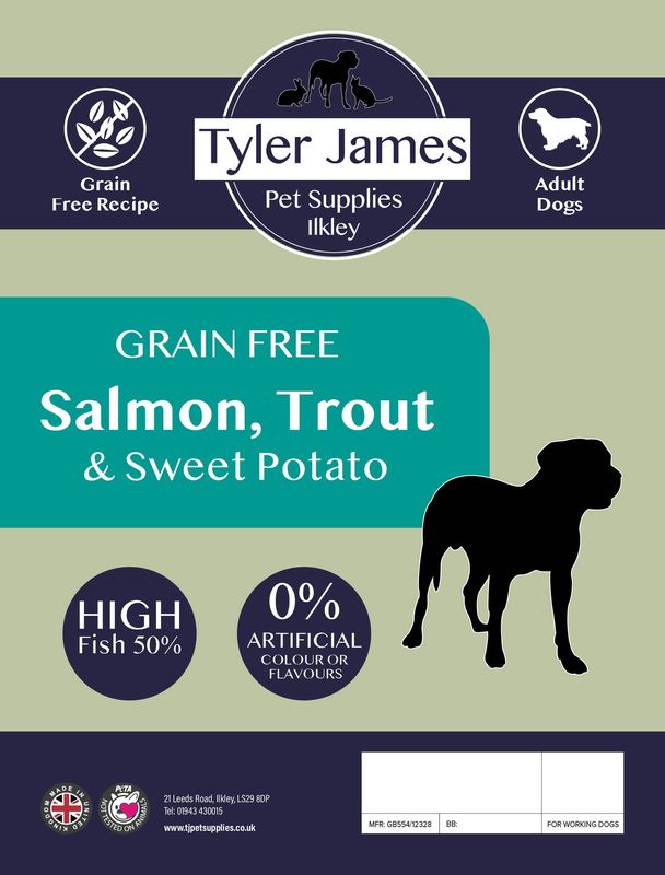 12KG TYLER-JAMES GRAIN FREE ADULT DOG SALMON WITH SWEET POTATO &amp; ASPARAGUS