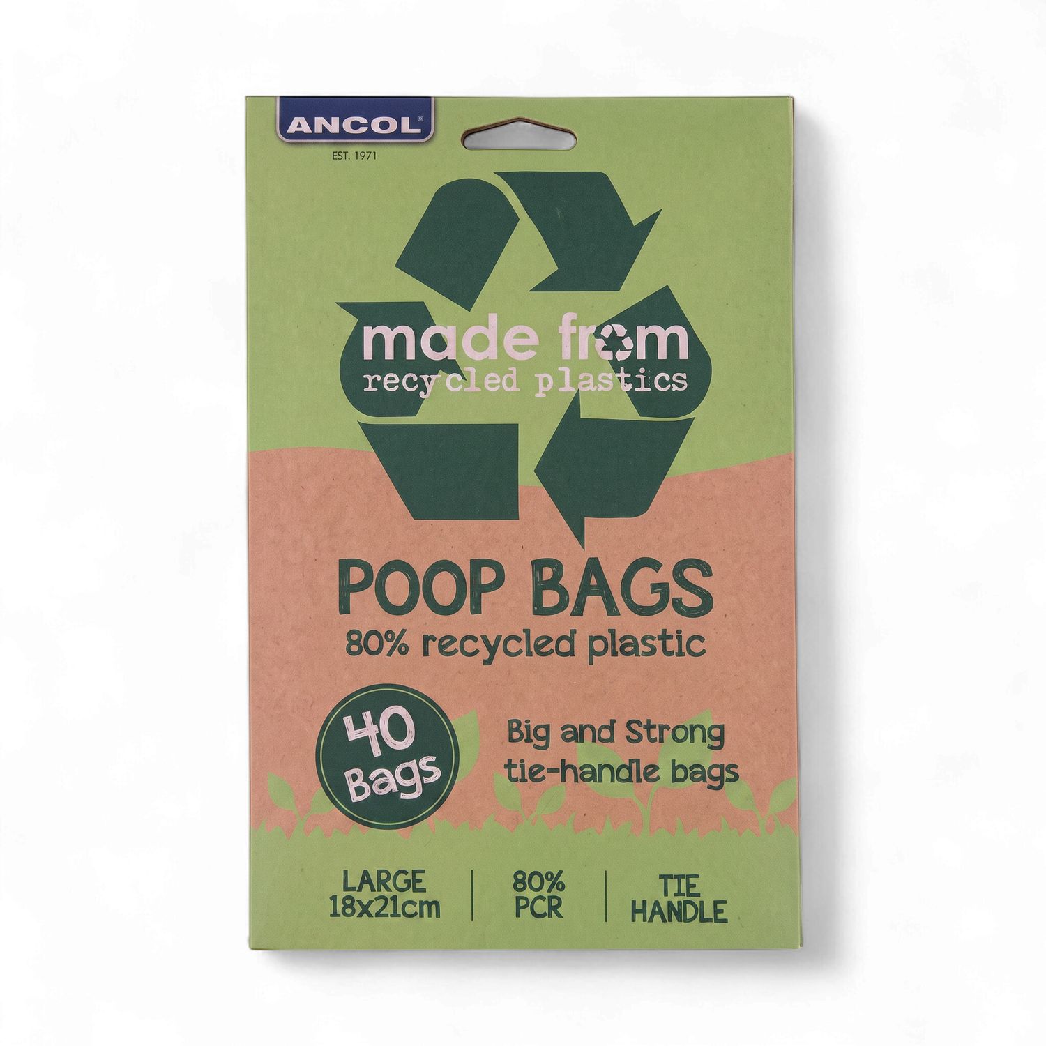 ANCOL POOP BAGS WITH TIE HANDLE 40PK