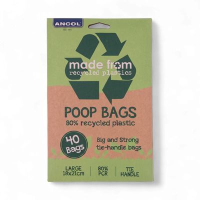 ANCOL POOP BAGS WITH TIE HANDLE 40PK