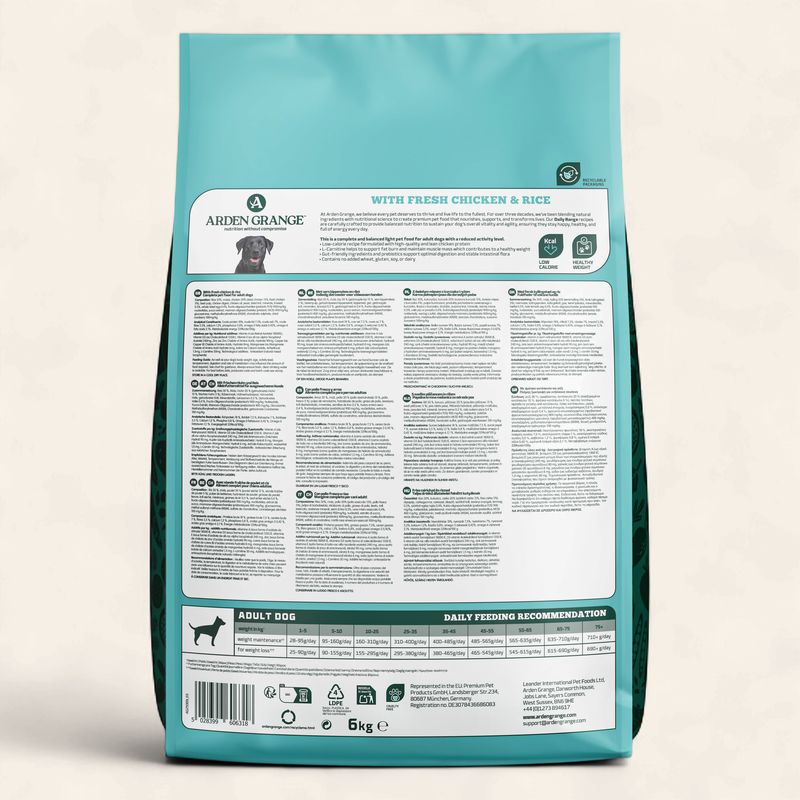 ARDEN GRANGE DOG LIGHT CHICKEN &amp; RICE 6KG