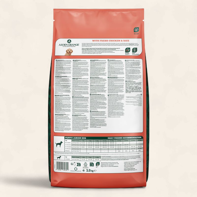 ARDEN GRANGE PUPPY/JUNIOR CHICKEN 12KG
