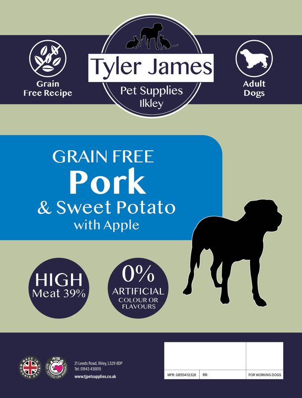 12KG  TYLER-JAMES GRAIN FREE ADULT DOG PORK &amp; SWEET POTATO WITH APPLE