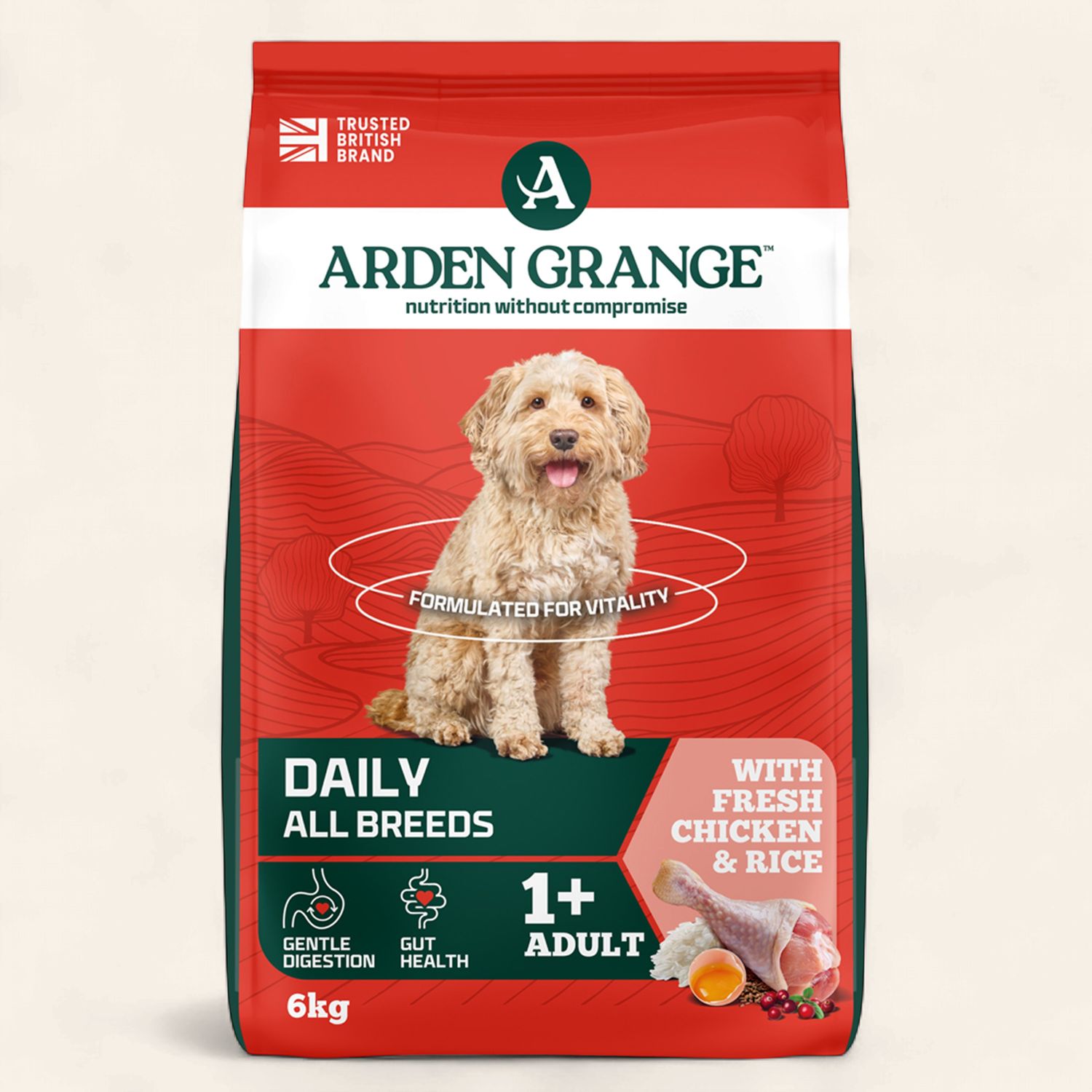 ARDEN GRANGE  DOG ADULT CHICKEN &amp; RICE 6KG