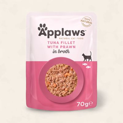 APPLAWS CAT POUCH (BROTH) TUNA &amp; PRAWN 70G