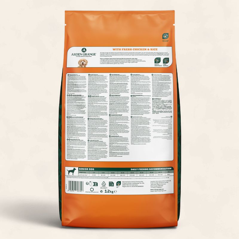 ARDEN GRANGE DOG SENIOR CHICKEN &amp; RICE 12KG