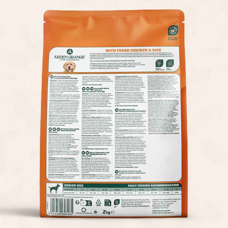 ARDEN GRANGE DOG SENIOR CHICKEN &amp; RICE 2KG