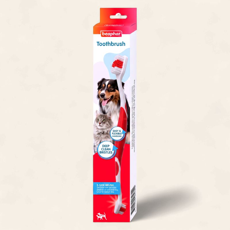 BEAPHAR DOUBLE-ENDED TOOTHBRUSH FOR DOGS &amp; CATS