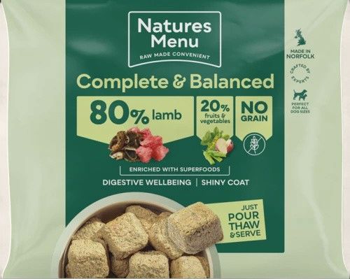 NATURES MENU DOG COMPLETE &amp; BALANCED RAW 1KG (LAMB)