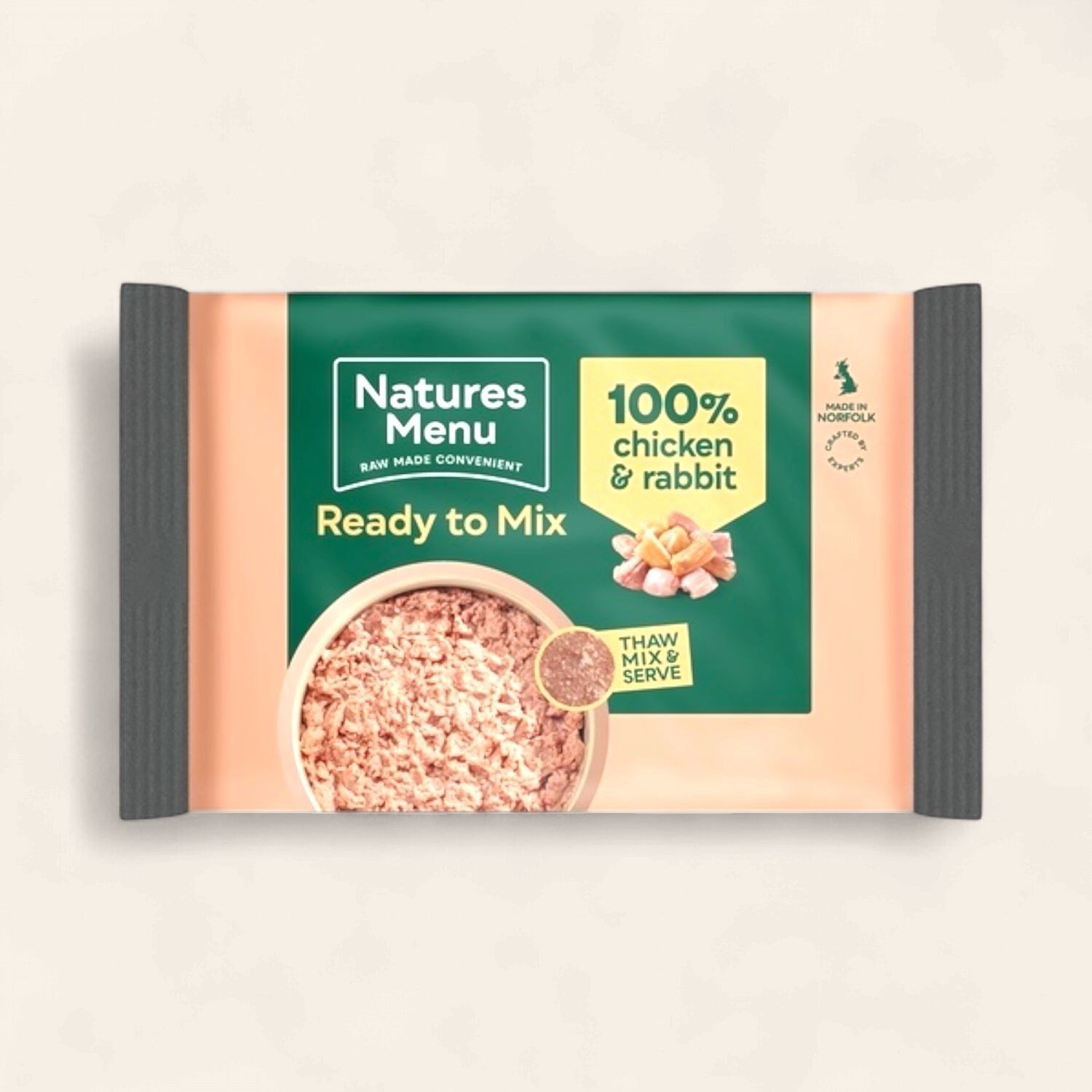 NATURES MENU DOG "READY TO MIX" (CHICKEN &amp; RABBIT) BLOCK 400G