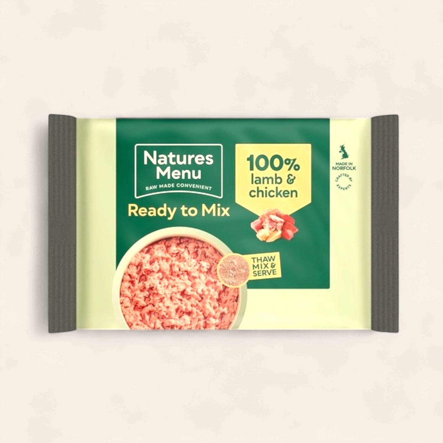 NATURES MENU DOG  "READY TO MIX" (100% LAMB &amp; CHICKEN) BLOCK  400G
