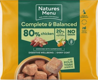 NATURES MENU DOG COMPLETE &amp; BALANCED RAW 1KG (CHICKEN)