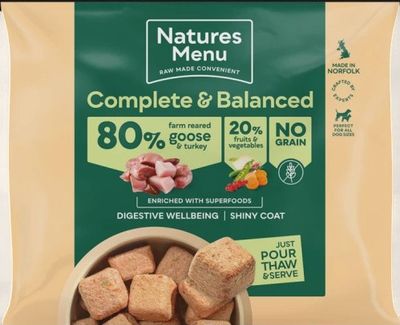 NATURES MENU DOG COMPLETE &amp; BALANCED RAW 1KG (TURKEY &amp; GOOSE)