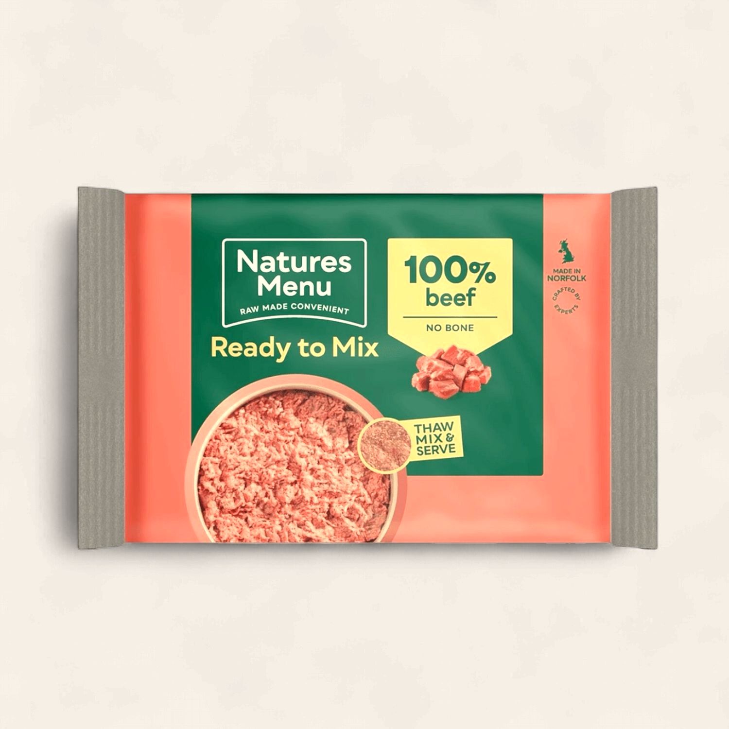 NATURES MENU DOG "READY TO MIX" (BEEF) BLOCK 400G
