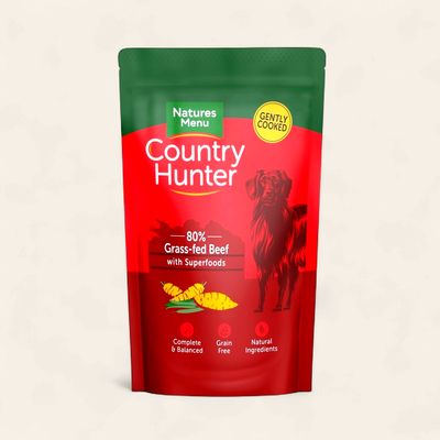 NATURES MENU DOG COUNTRY HUNTER GRASS FED BEEF POUCH 150G NATURES MENU DOG COUNTRY HUNTER GRASS FED BEEF POUCH 150G