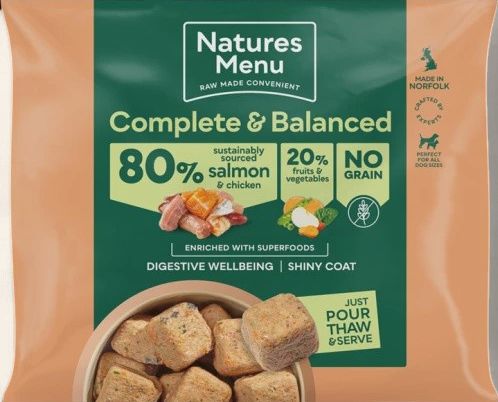 NATURES MENU DOG COMPLETE &amp; BALANCED RAW 1KG (CHICKEN &amp; SALMON)