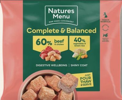 NATURES MENU DOG COMPLETE &amp; BALANCED RAW 1KG (BEEF)