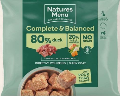 NATURES MENU DOG COMPLETE &amp; BALANCED RAW 1KG (DUCK)