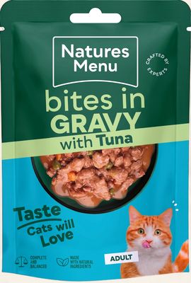 NATURES MENU BITES IN GRAVY CAT POUCH (TUNA) 85G