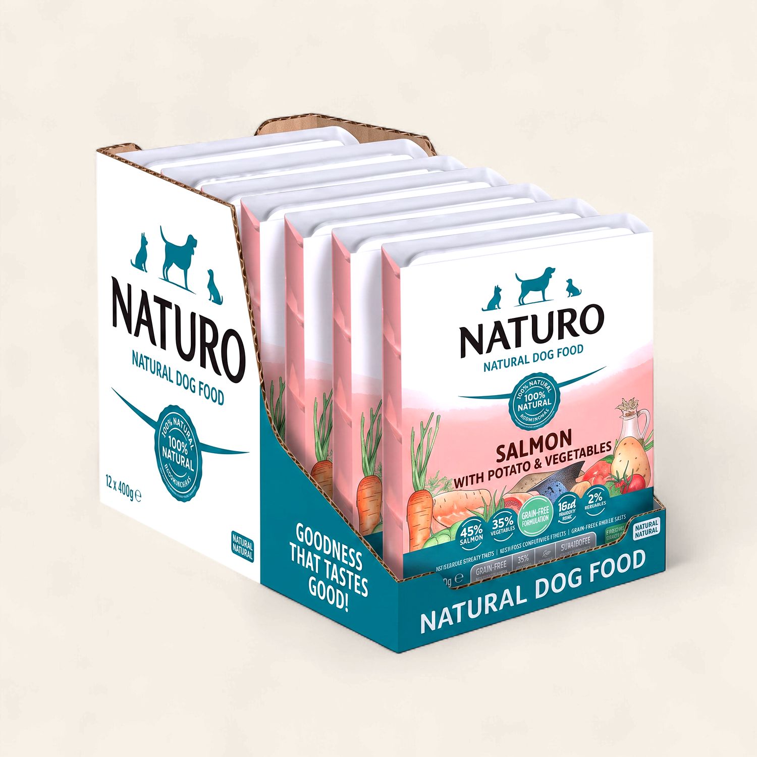 NATURO ADULT DOG (SALMON WITH POTATO &amp; VEGETABLES) 400G