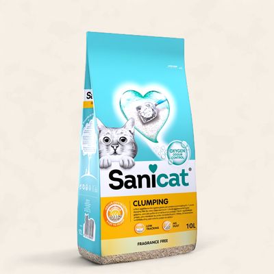 SANICAT CLUMPING UNSCENTED CAT LITTER 10L