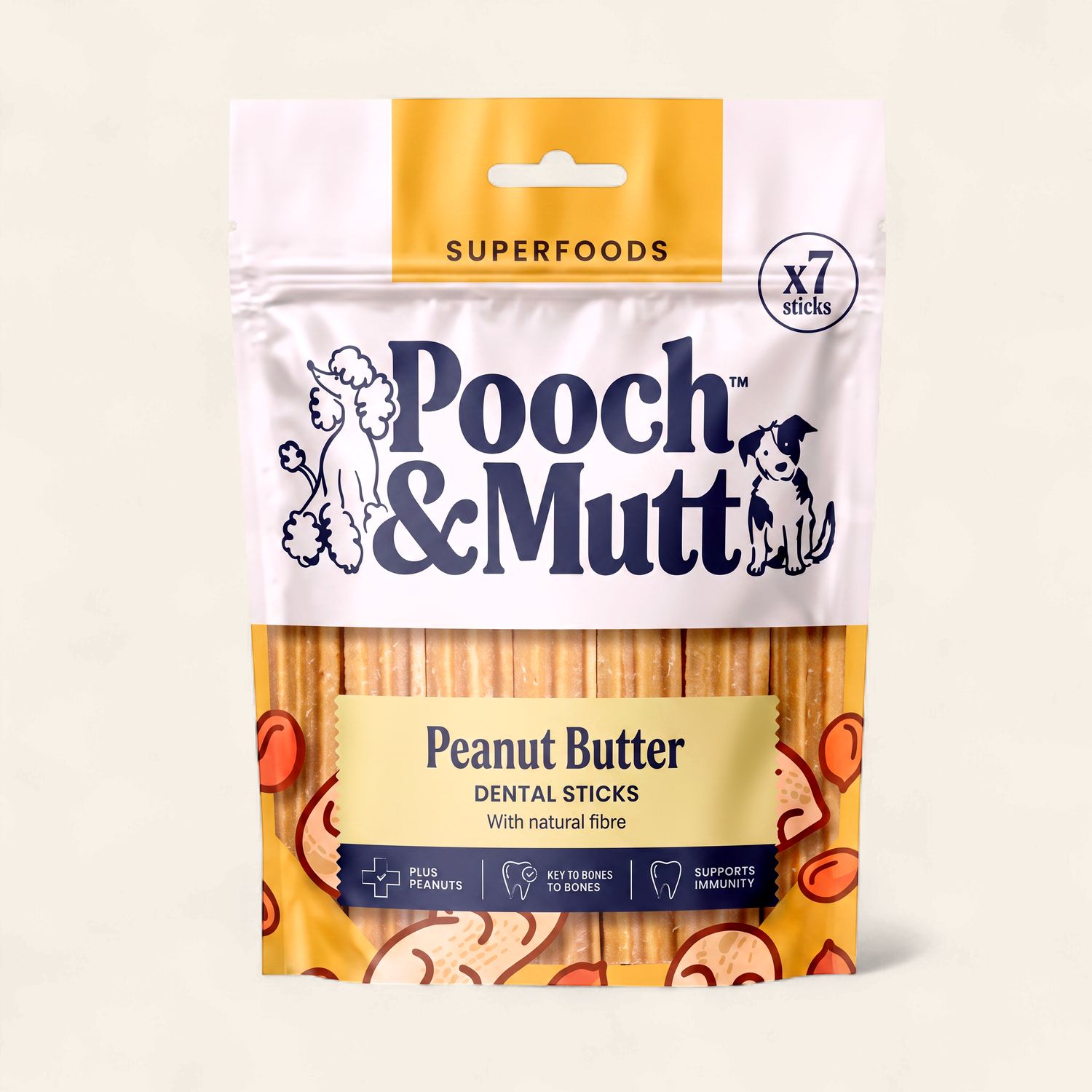 POOCH &amp; MUTT PEANUT BUTTER DENTAL STICKS