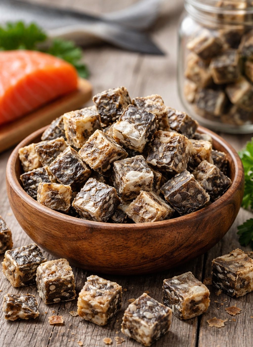 TYLER-JAMES 100% FISH SKIN CUBES  (net wt 200g)