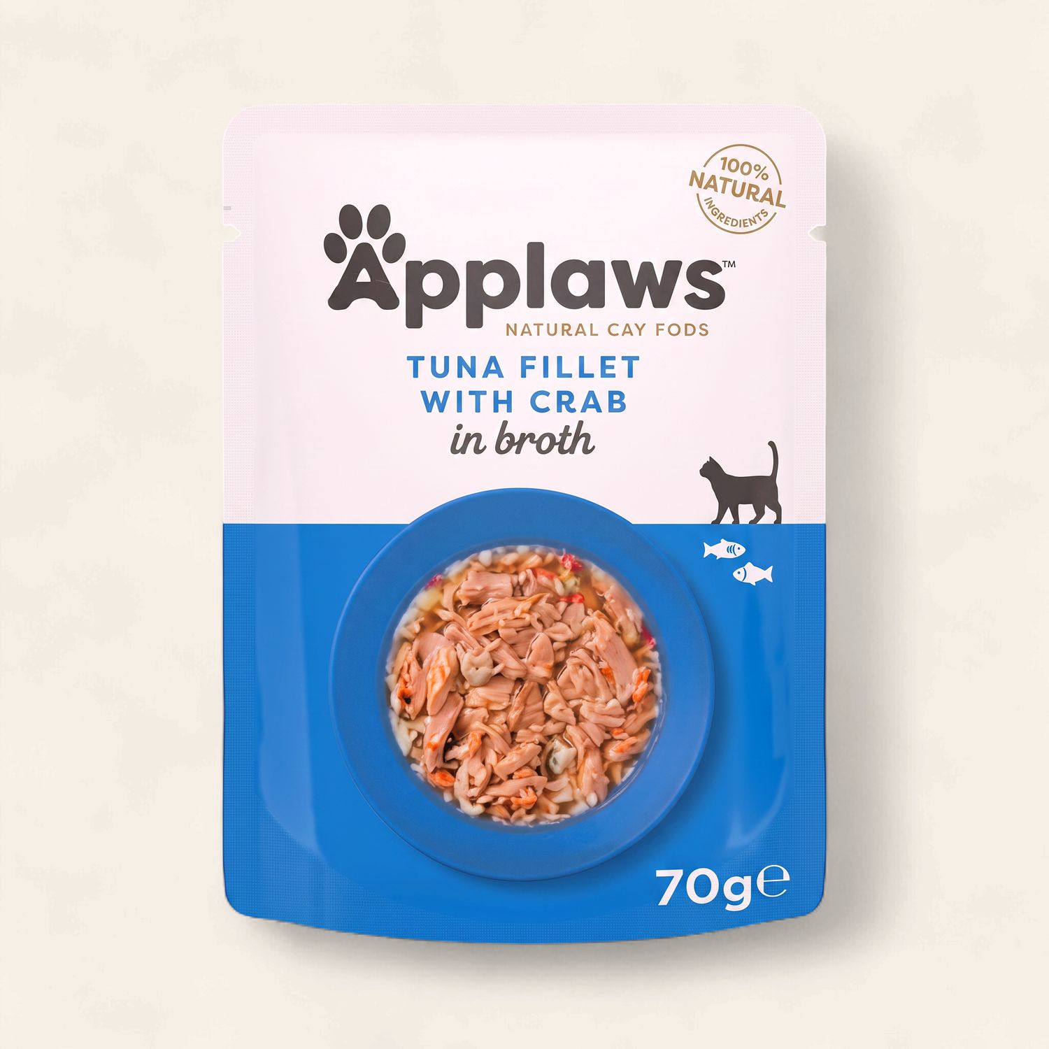 APPLAWS TUNA FILLET &amp; CRAB IN BROTH 70G