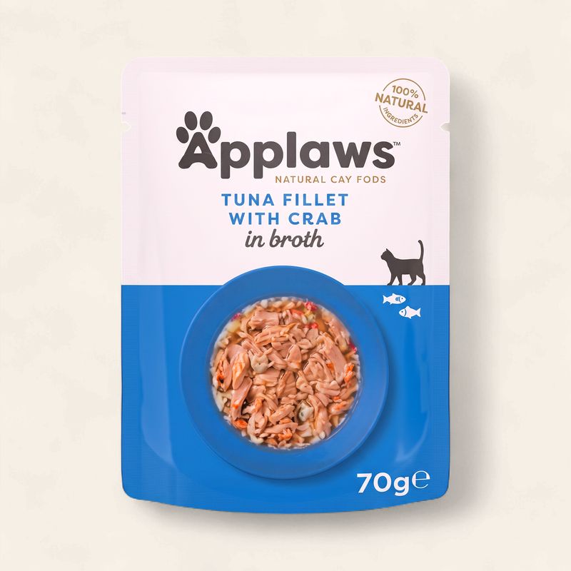 APPLAWS TUNA FILLET &amp; CRAB IN BROTH 70G