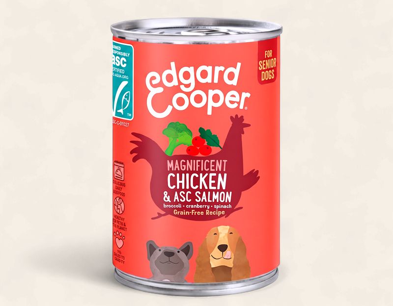 EDGARD COOPER SENIOR DOG 400G TIN (MAGNIFICENT CHICKEN WITH SALMON)