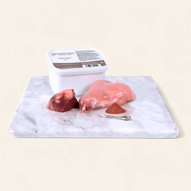 PURRFORM RAW CAT FOOD 450G (FARMED RABBIT WITH GROUND BONE &amp; OX HEART)