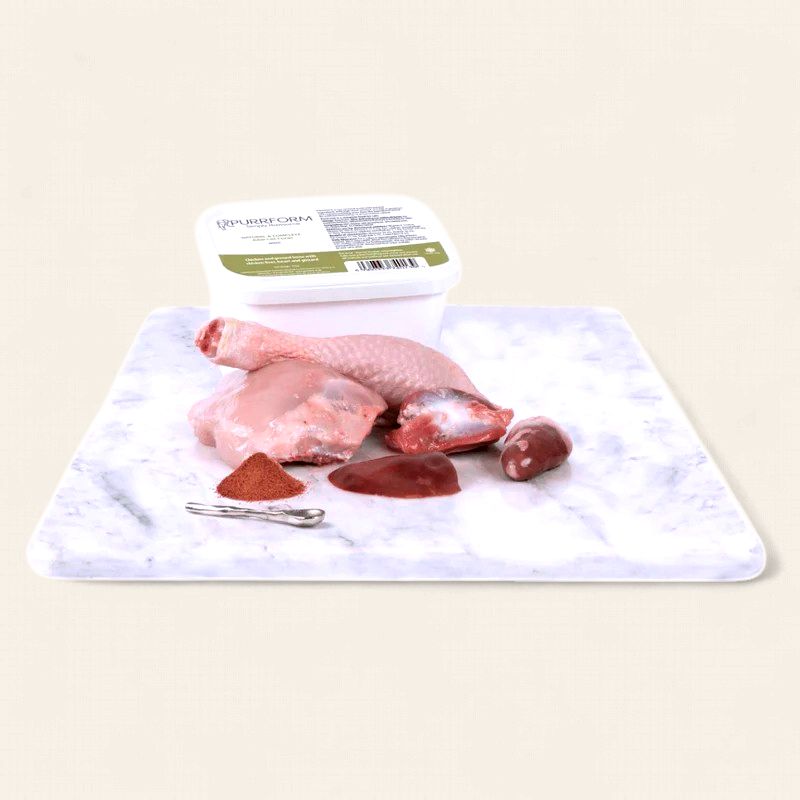 PURRFORM RAW CAT FOOD 450G (CHICKEN WITH GROUND BONE, LIVER, HEART &amp; GIZZARD)