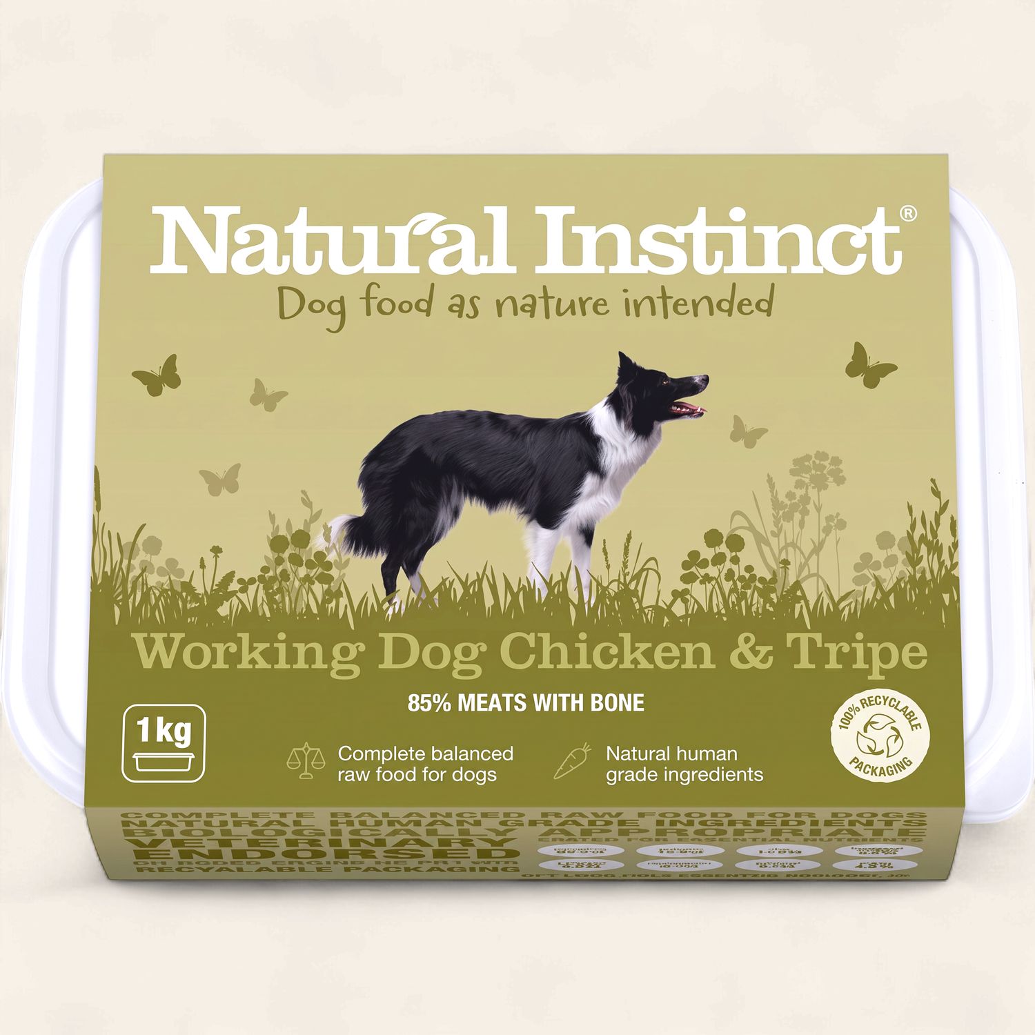 NATURAL INSTINCT WORKING DOG 1KG (CHICKEN &amp; TRIPE)