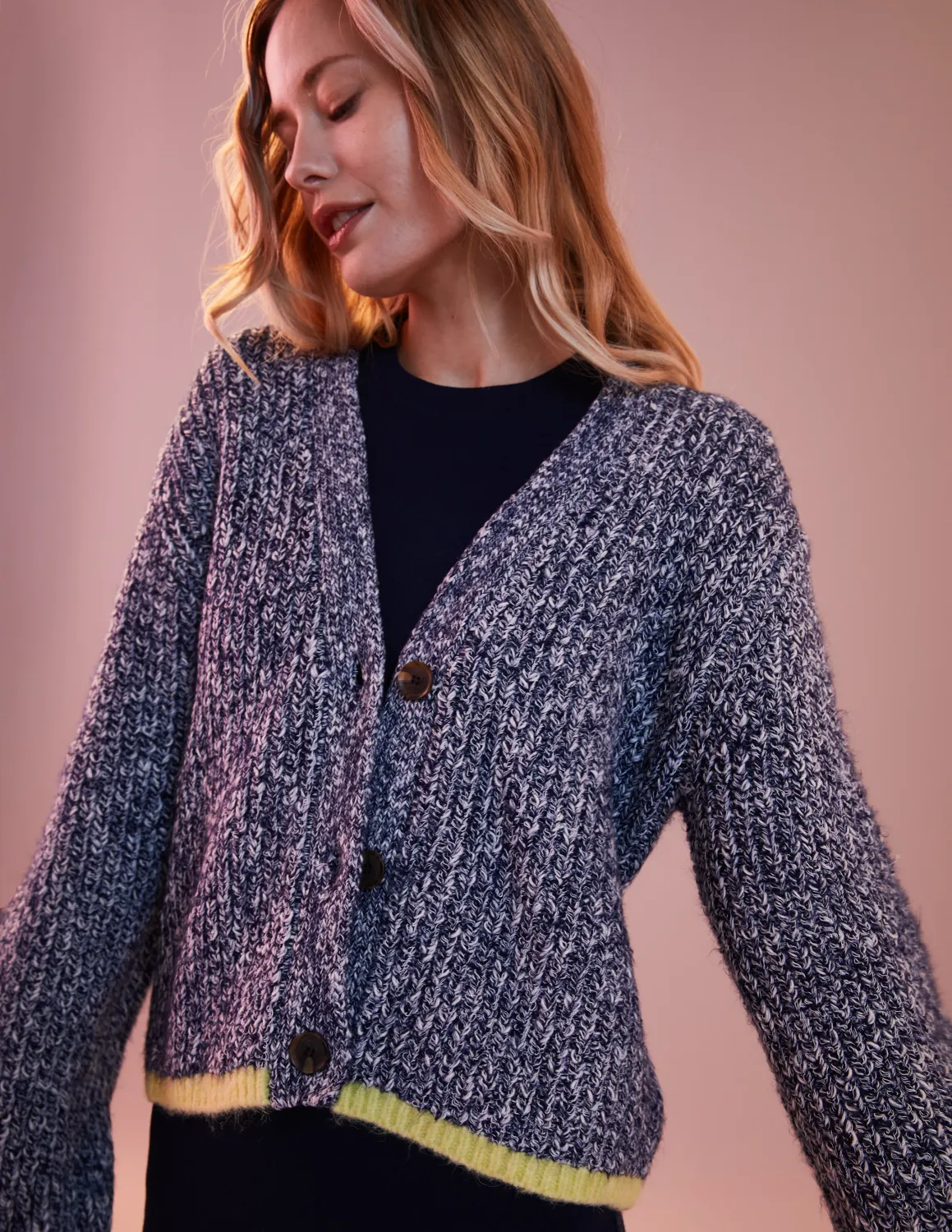 Contrast Trim Cardi