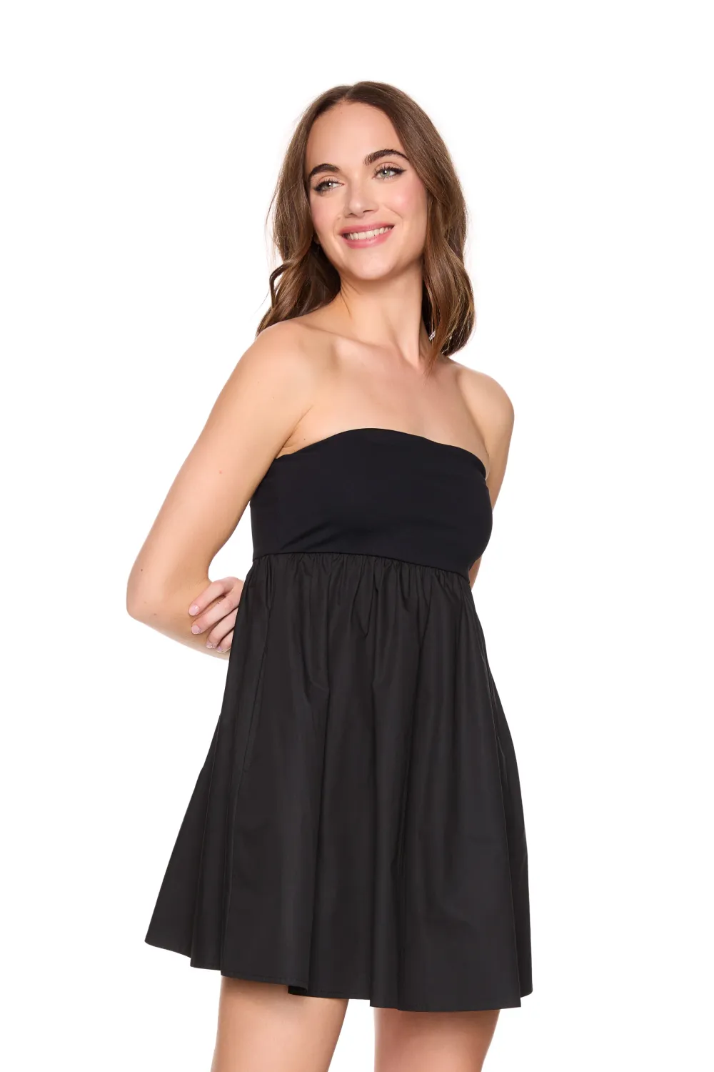 Knit Poplin Tube Dress