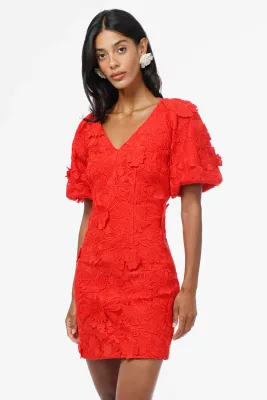 Hustina Puff Sleeve Lace Dress