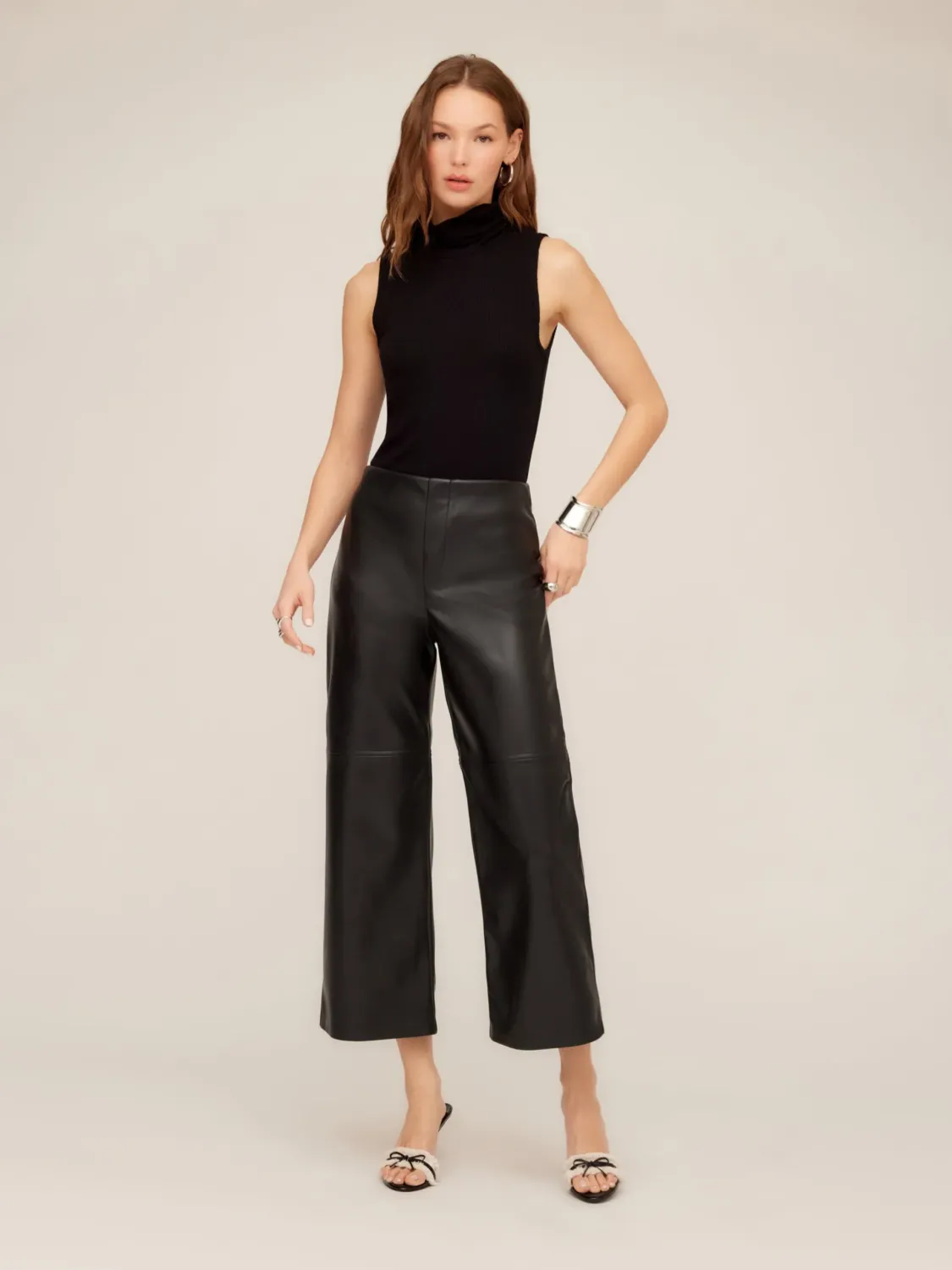 Faux Leather Crop Pant