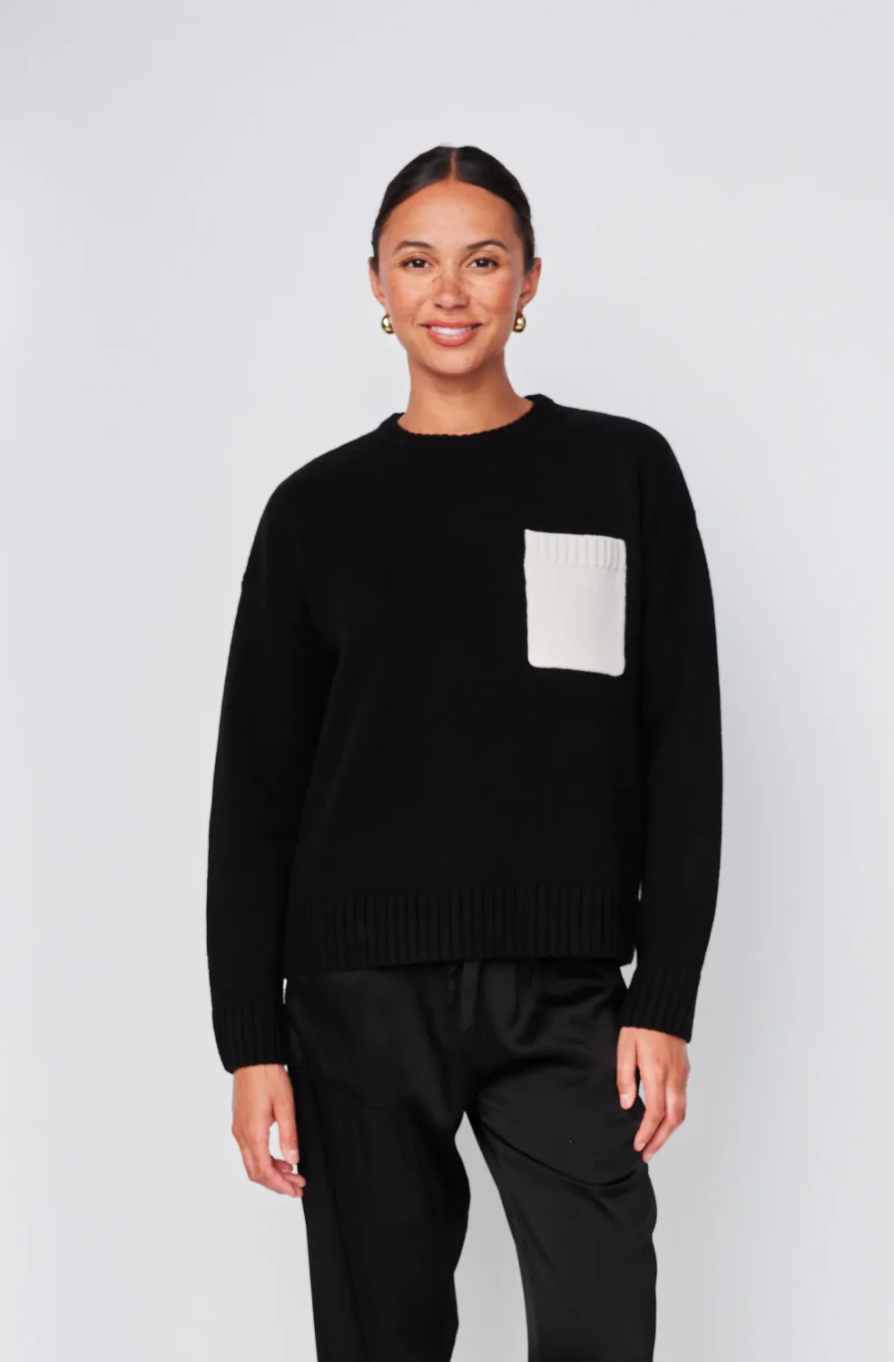 Color Block Pocket Sweater